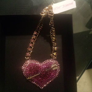 Authentic Betsey Johnson heart Necklace Oversized